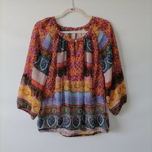 Fig And Flower Women's Multicolor Blouse Size S